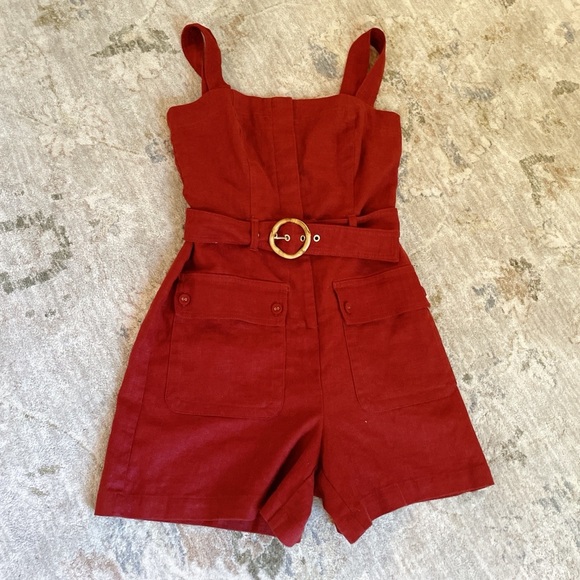 Anthropologie Belle Vere Brown Belted Jumpsuit 2 - Picture 1 of 7